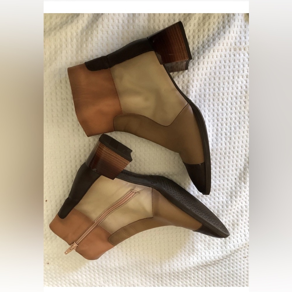 Hispanitas Patch Work  Bootie, Brown Leathers, Women Size 41 $300
